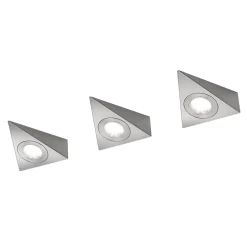 LED meubelverlichting Ecco 3per set, nikkel mat