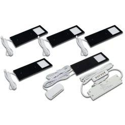 LED meubelverlichting Eco-Pad F 5x-set 4000K zwart