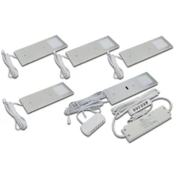 LED meubelverlichting Eco-Pad F 5x-set 4.000K alu