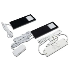 LED meubelverlichting Eco-Pad F 2x-set 4000K zwart