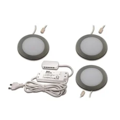LED meubelverlichting FAR 58 staal 3x-set 3W 3000K