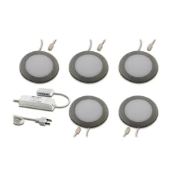 LED meubelverlichting FAR 58 staal 5x-set 3W 3000K