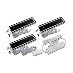 LED meubelverlichting U-Pad F, set van 3 3.000K zwart Sensor