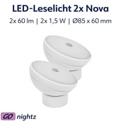 LED nachtlampje Nova, sensor, wit, kunststof, 2-pak