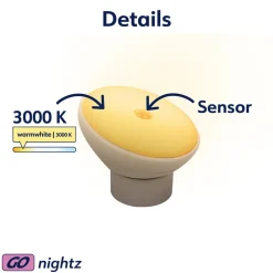 LED nachtlampje Nova, sensor, wit, kunststof, 2-pak