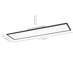 LED opbouwpaneel Flat CCT, zwart, 119 x 29 cm