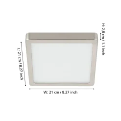 LED opbouwpaneel Fueva 5 IP20 830 nikkel 21x21cm
