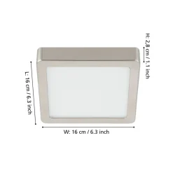 LED opbouwpaneel Fueva 5 IP20 830 nikkel 16x16cm