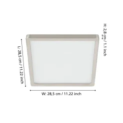 LED opbouwpaneel Fueva 5 IP20 830 nikkel 28,5x28,5cm