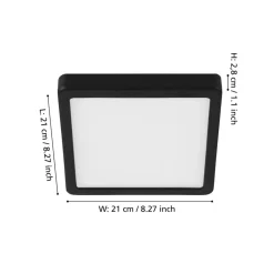 LED opbouwpaneel Fueva 5 IP20 830 zwart 21x21cm