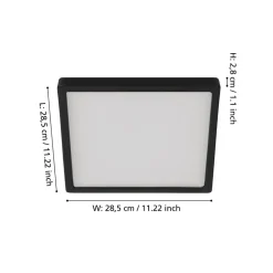 LED opbouwpaneel Fueva5 IP20 830 zwart 28,5x28,5cm