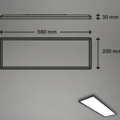 LED opbouwpaneel Slim 58x20cm aan/uit 4.000K zwart