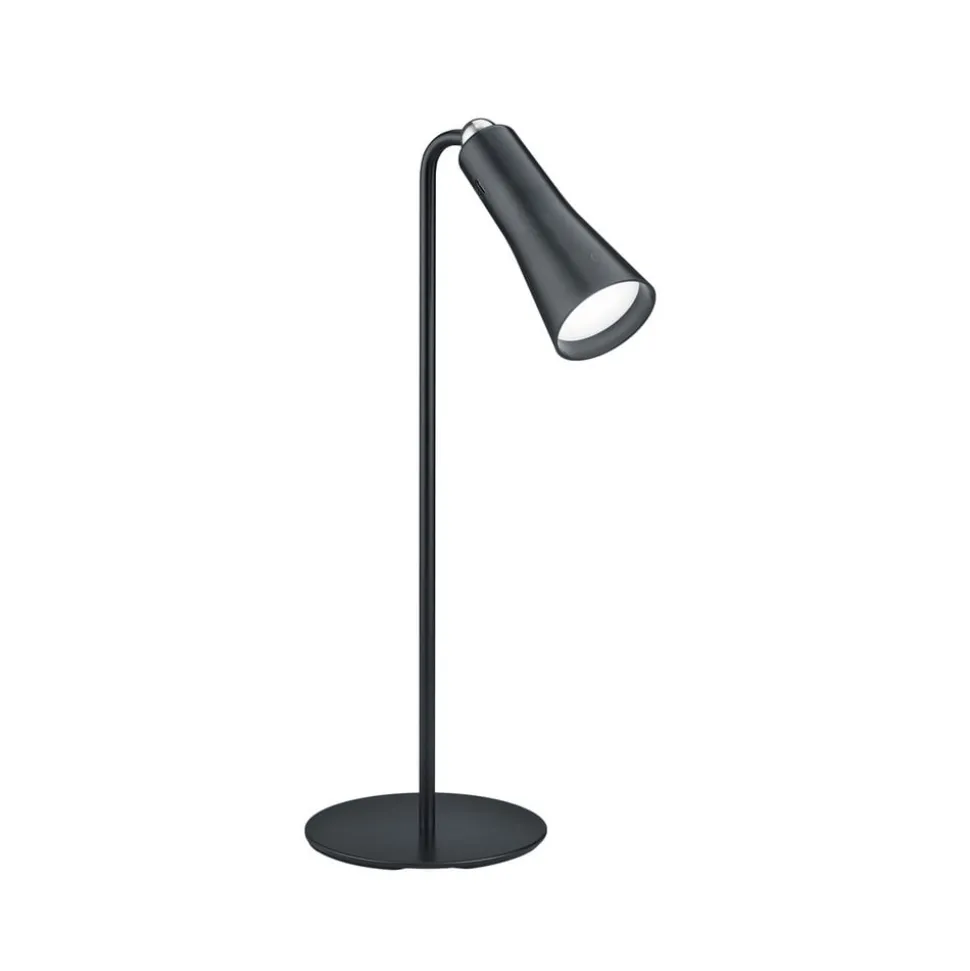LED oplaadbare tafellamp Maxi, zwart, metaal, dimbaar, 36 cm