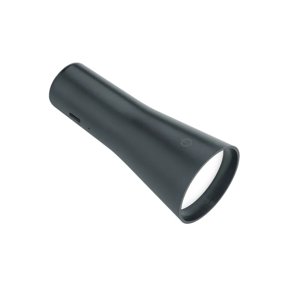 LED oplaadbare tafellamp Maxi, zwart, metaal, dimbaar, 36 cm