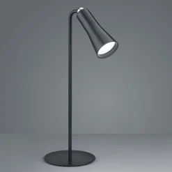 LED oplaadbare tafellamp Maxi, zwart, metaal, dimbaar, 36 cm