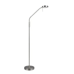 LED oplaadbare vloerlamp Moreno, mat nikkel, CCT, dimbaar