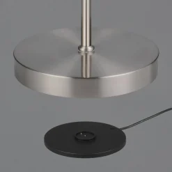 LED oplaadbare vloerlamp Moreno, mat nikkel, CCT, dimbaar