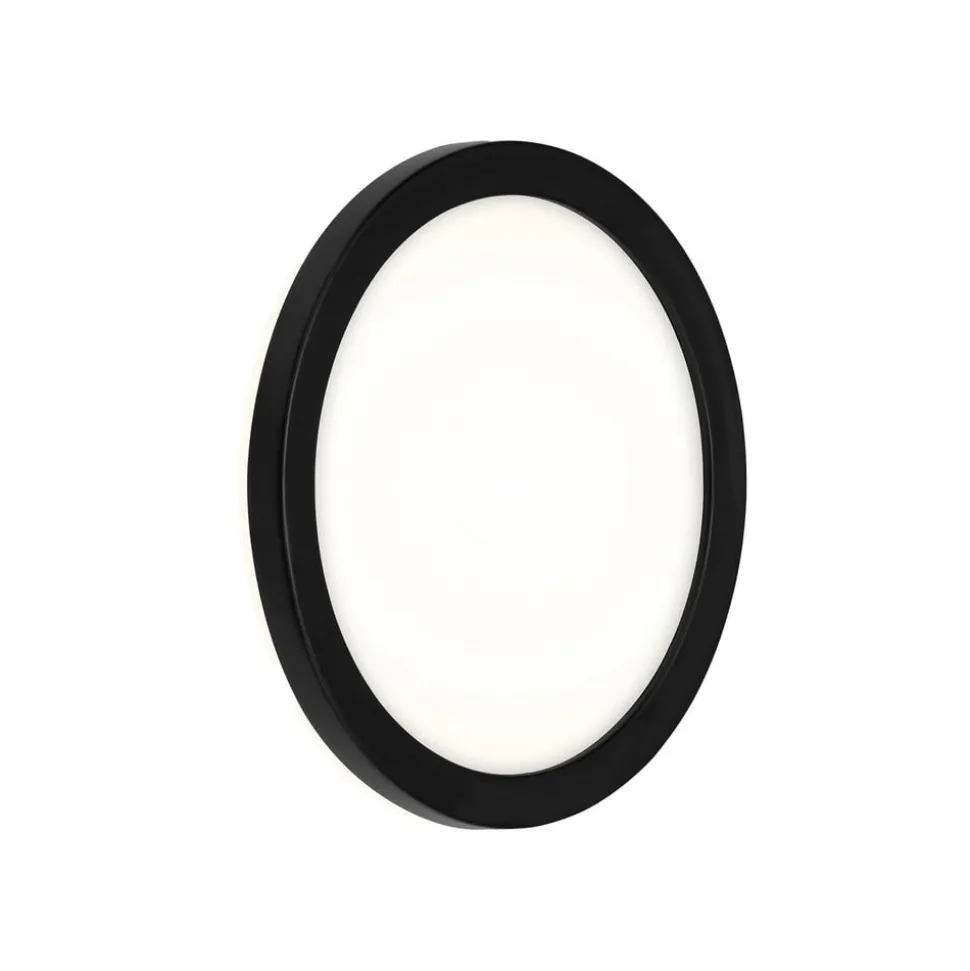 LED paneel Frankfurt, rond, Ø 21 cm, IP44, zwart