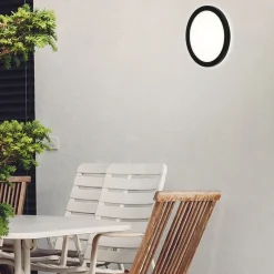 LED paneel Frankfurt, rond, Ø 21 cm, IP44, zwart