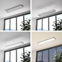 LED paneel PRO OFFICE SANO, 153 x 33 cm, dimbaar, wit metaal CCT