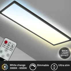 LED paneel Slim zwart ultravlak CCT, 59x20cm