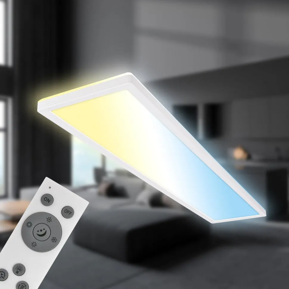 LED paneel Tava CCT, wit, 98 x 20 cm, achtergrondverlichting, kunststof