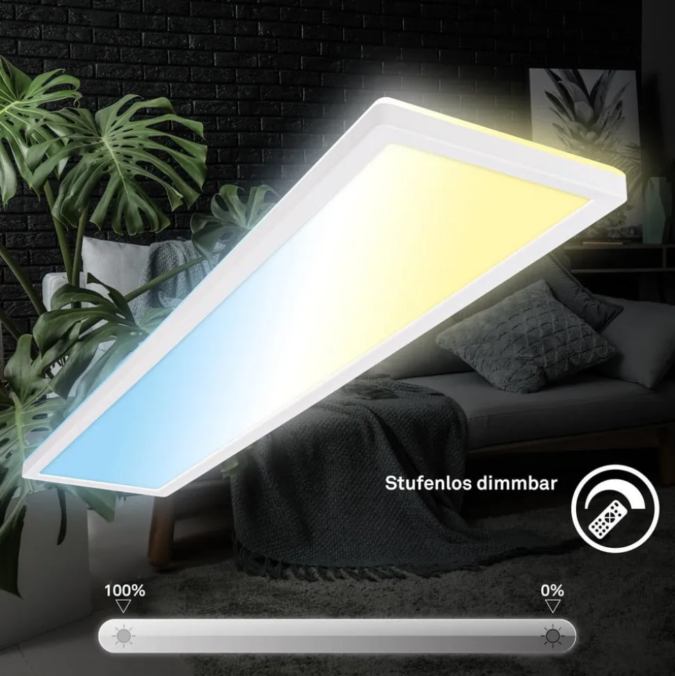 LED paneel Tava CCT, wit, 98 x 20 cm, achtergrondverlichting, kunststof