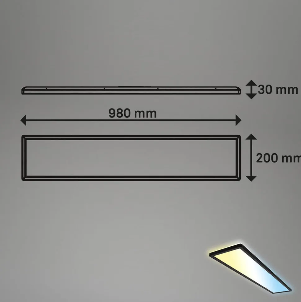 LED paneel Tava CCT, zwart, 98 x 20 cm achtergrondverlichting kunststof