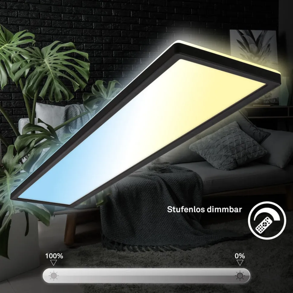 LED paneel Tava CCT, zwart, 98 x 20 cm achtergrondverlichting kunststof