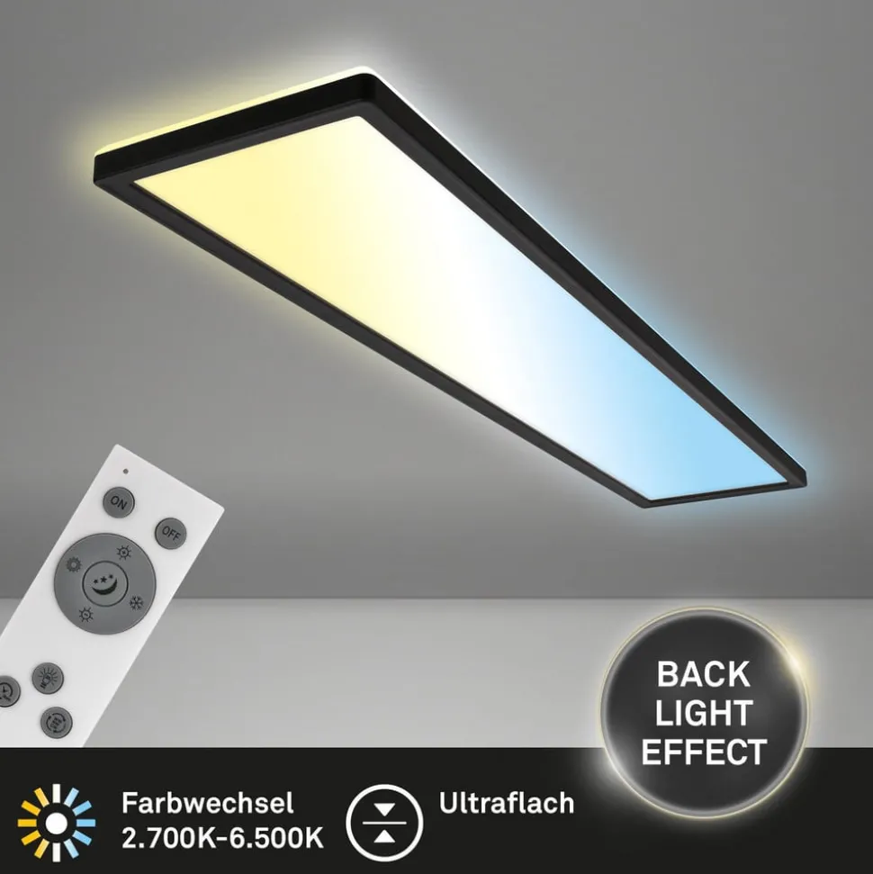 LED paneel Tava CCT, zwart, 98 x 20 cm achtergrondverlichting kunststof