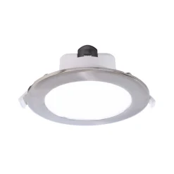 LED plafond inbouwlamp Acrux, Ø 17 cm, zilver mat, CCT