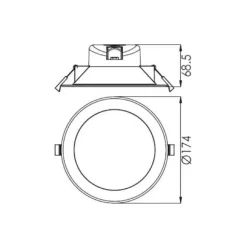 LED plafond inbouwlamp Acrux, Ø 17 cm, zilver mat, CCT