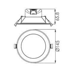 LED plafond inbouwlamp Acrux, Ø 15 cm, zwart, CCT