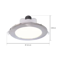 LED plafond inbouwlamp Acrux, Ø 15 cm, zilver mat, CCT