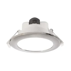 LED plafond inbouwlamp Acrux, Ø 11 cm, zilver mat, CCT