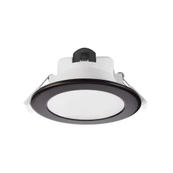 LED plafond inbouwlamp Acrux, Ø 11 cm, zwart, CCT