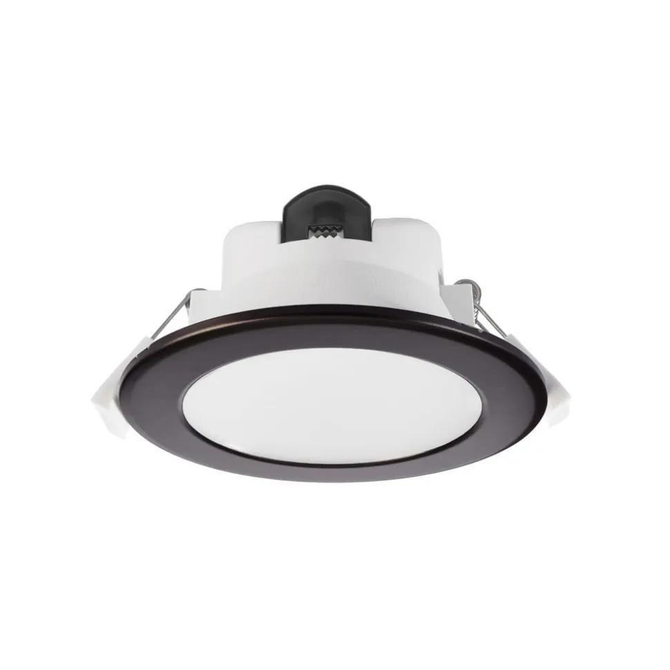 LED plafond inbouwlamp Acrux, Ø 11 cm, zwart, CCT
