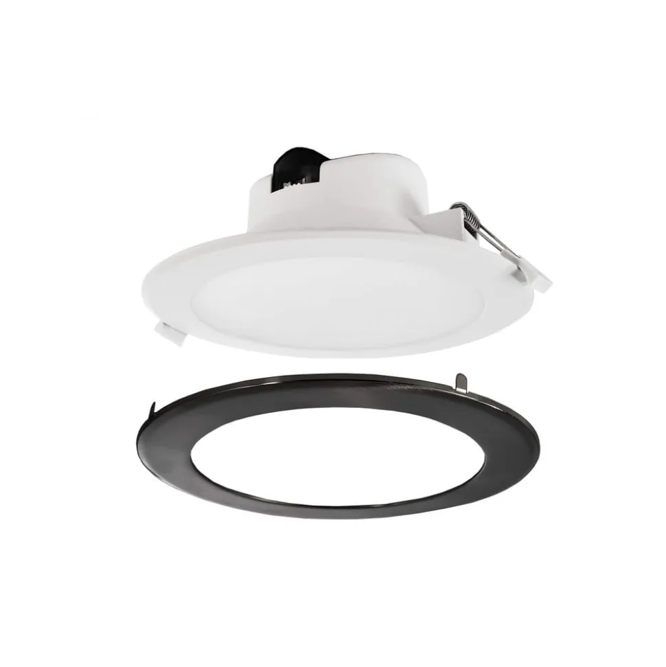 LED plafond inbouwlamp Acrux, Ø 11 cm, zwart, CCT