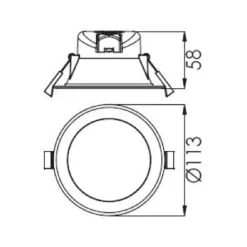 LED plafond inbouwlamp Acrux, Ø 11 cm, zwart, CCT