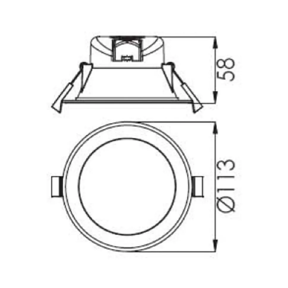 LED plafond inbouwlamp Acrux, Ø 11 cm, zwart, CCT
