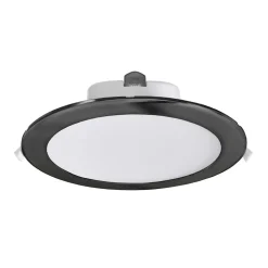 LED plafond inbouwlamp Acrux, Ø 24 cm, zwart, CCT