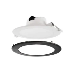 LED plafond inbouwlamp Acrux, Ø 24 cm, zwart, CCT