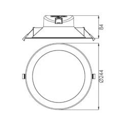 LED plafond inbouwlamp Acrux, Ø 24 cm, zwart, CCT