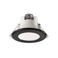 LED plafond inbouwlamp Acrux, Ø 9 cm, zwart, CCT