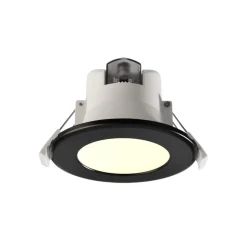 LED plafond inbouwlamp Acrux, Ø 9 cm, zwart, CCT