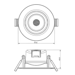 LED plafond inbouwlamp SMD 68 230V wit, 3.000 K
