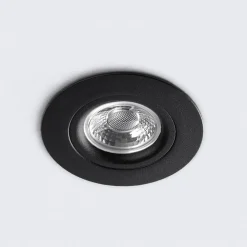 LED plafond inbouwspot DL6809, rond, zwart
