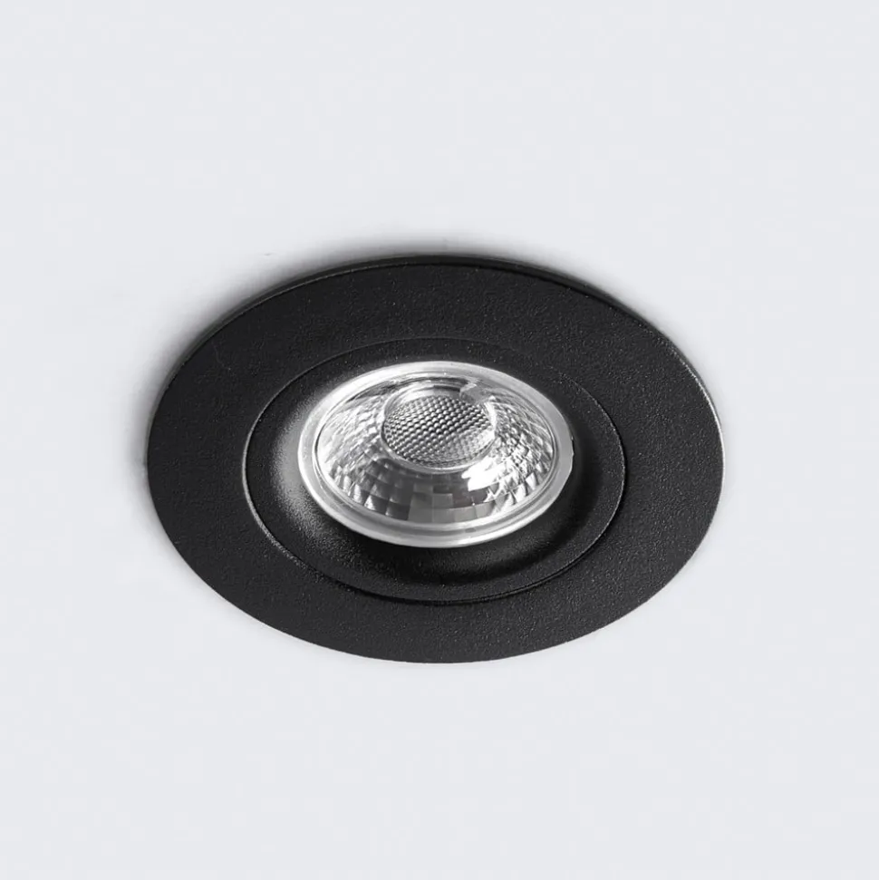 LED plafond inbouwspot DL6809, rond, zwart