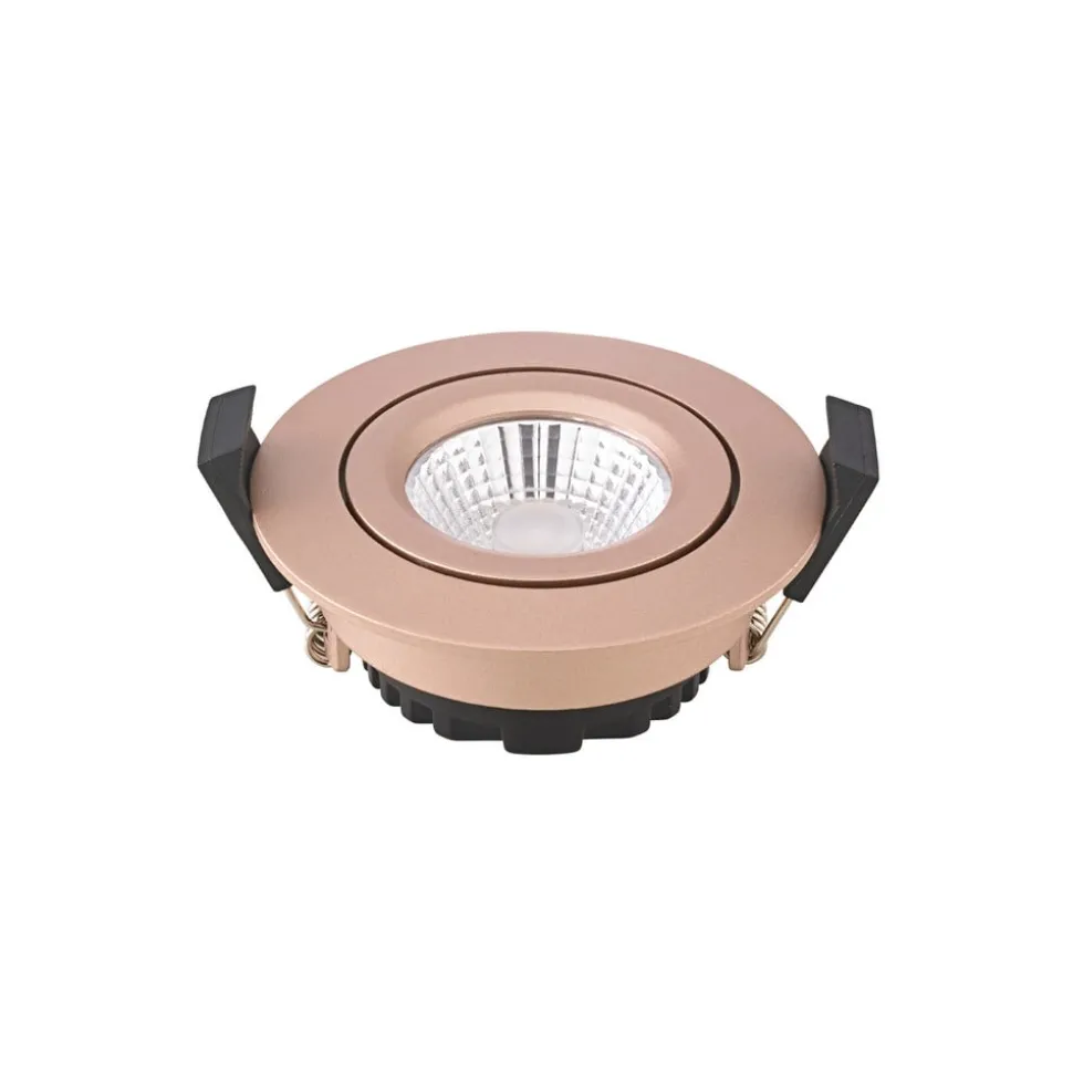 LED plafondinbouwspot Diled, Ø 8,5 cm, 6 W, Dime LED, rosé