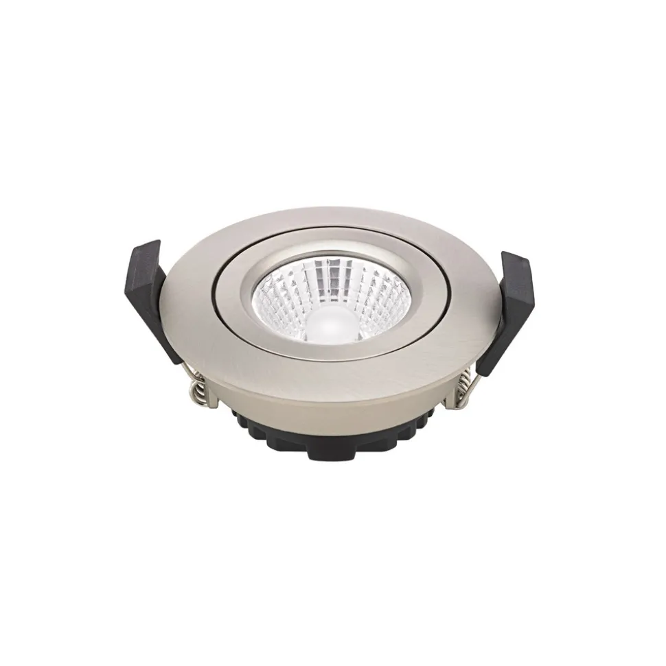 LED plafondinbouwspot Diled, Ø 8,5 cm, 6 W, 3.000 K, staal